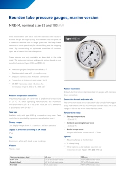 Thumbnail for spec sheet Standard SIKA, Pressure Gauges - MREM.pdf